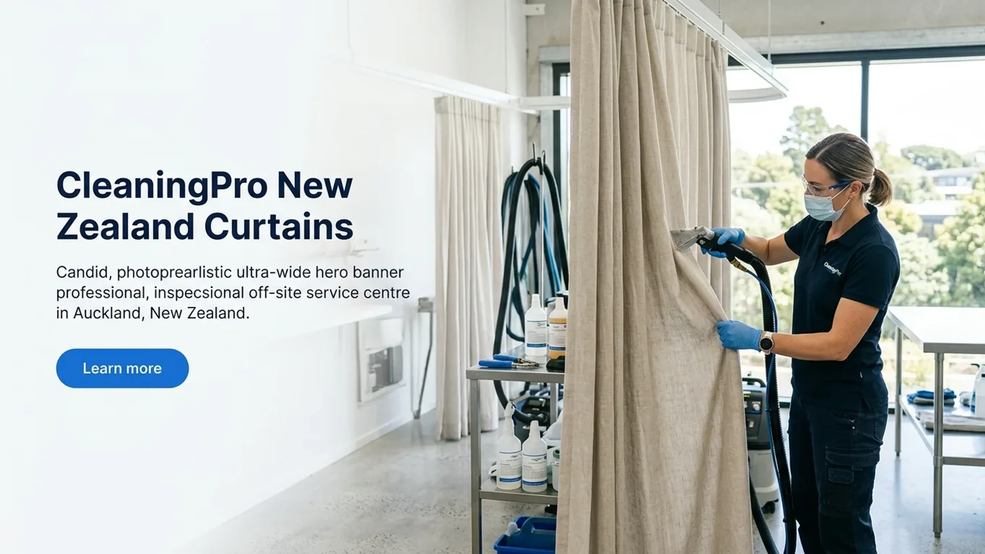 Curtain cleaning service scene