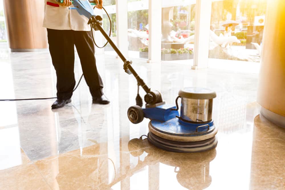 Professional hard-floor cleaning and polishing work